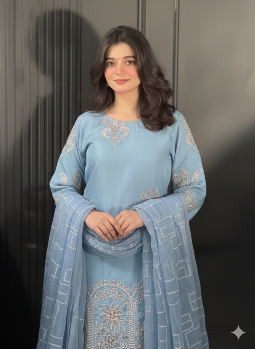 Fiona - Embroidered Organza 3-Piece Suit
