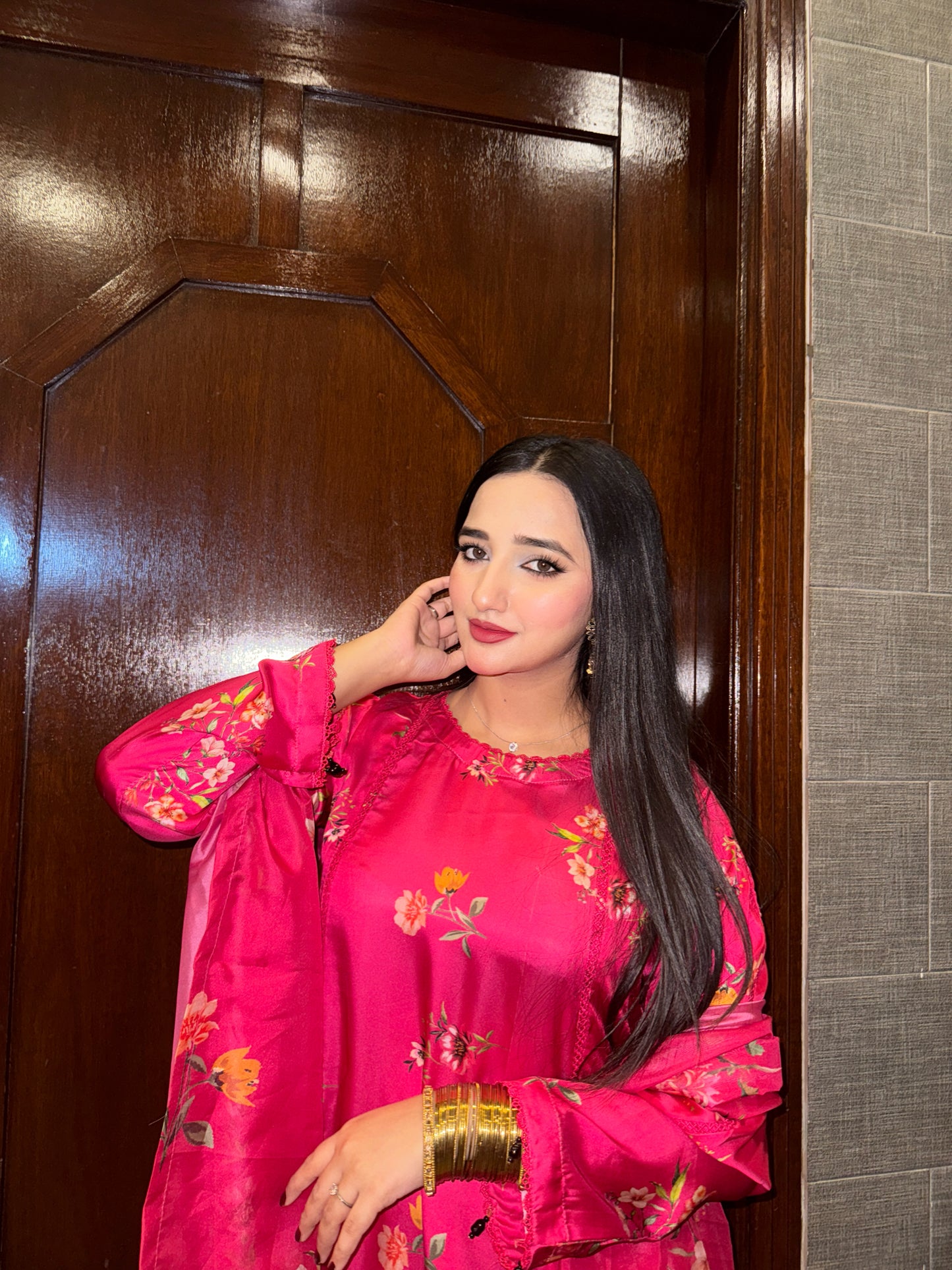 Rosy Glow- Silk 3pc Suit