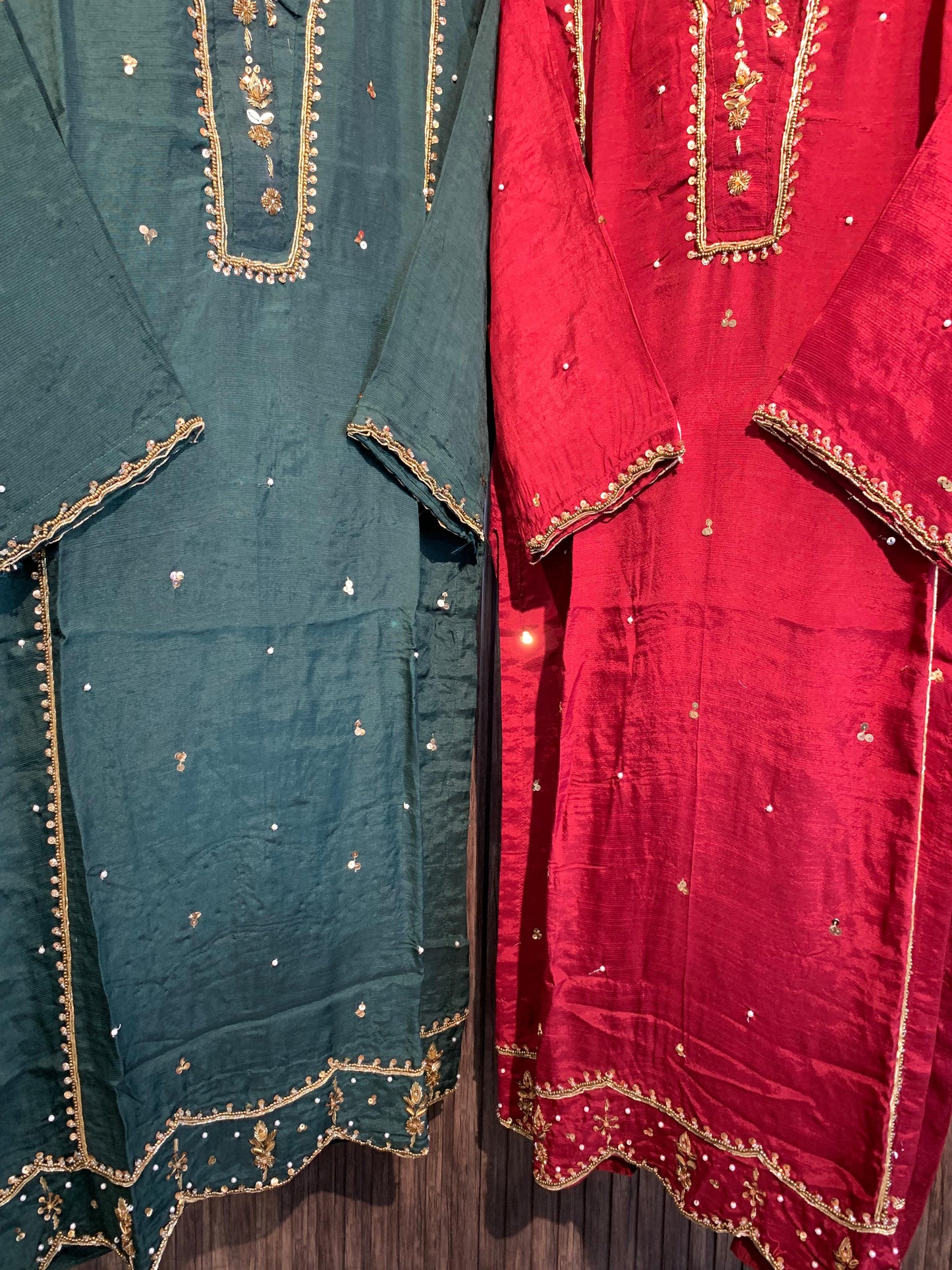 Green - Raw Silk 3pc Suit