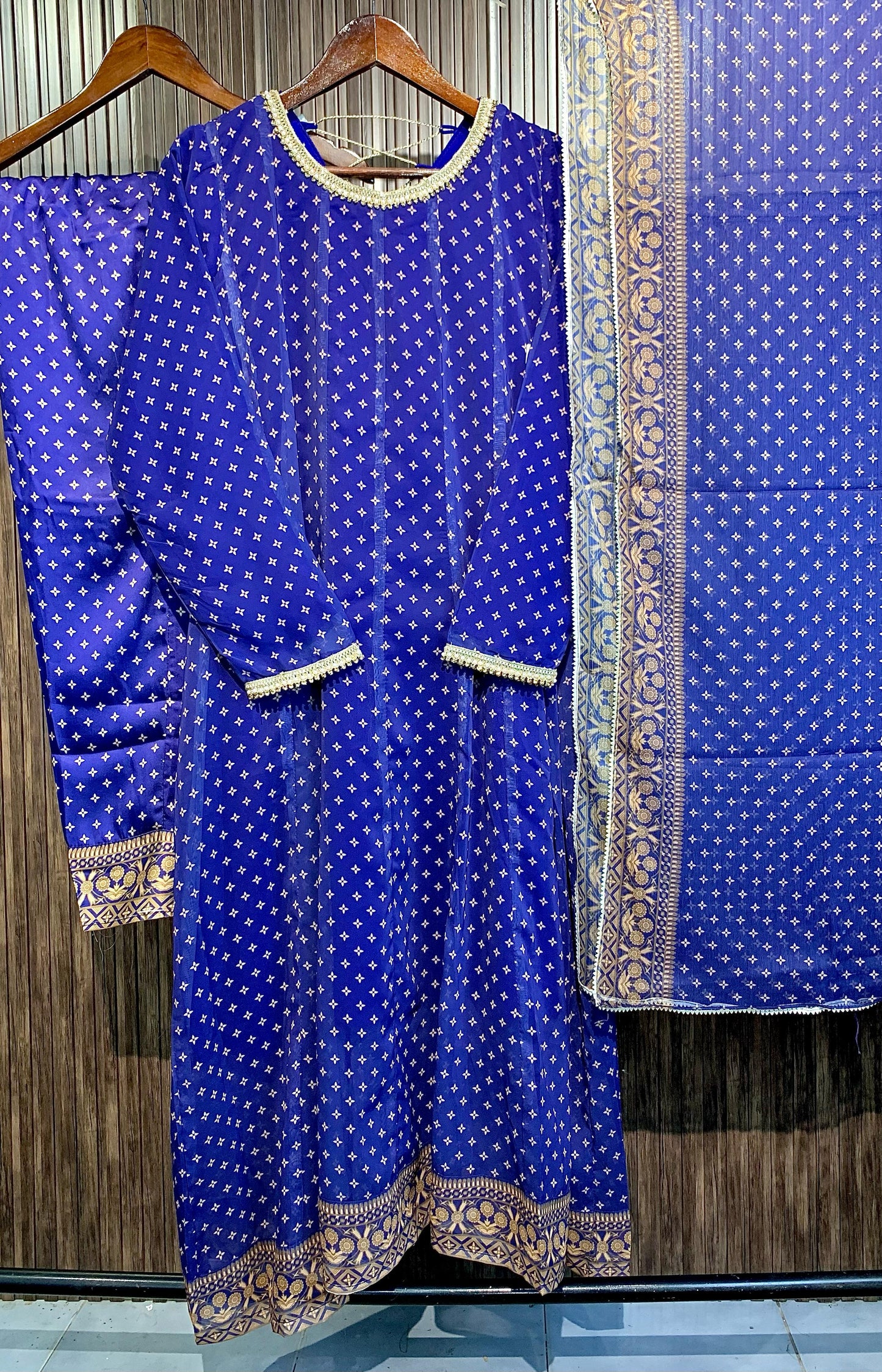 Royal Blue- Georgette 3pc Maxi