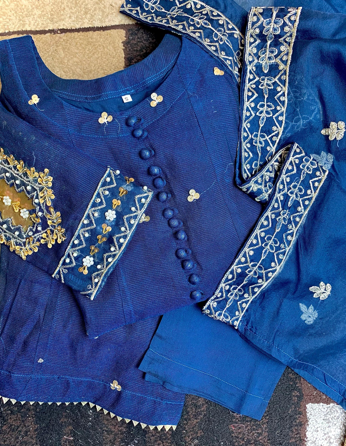 Zink - Fancy Embroidered Khaddi Net 3 - Piece Suit