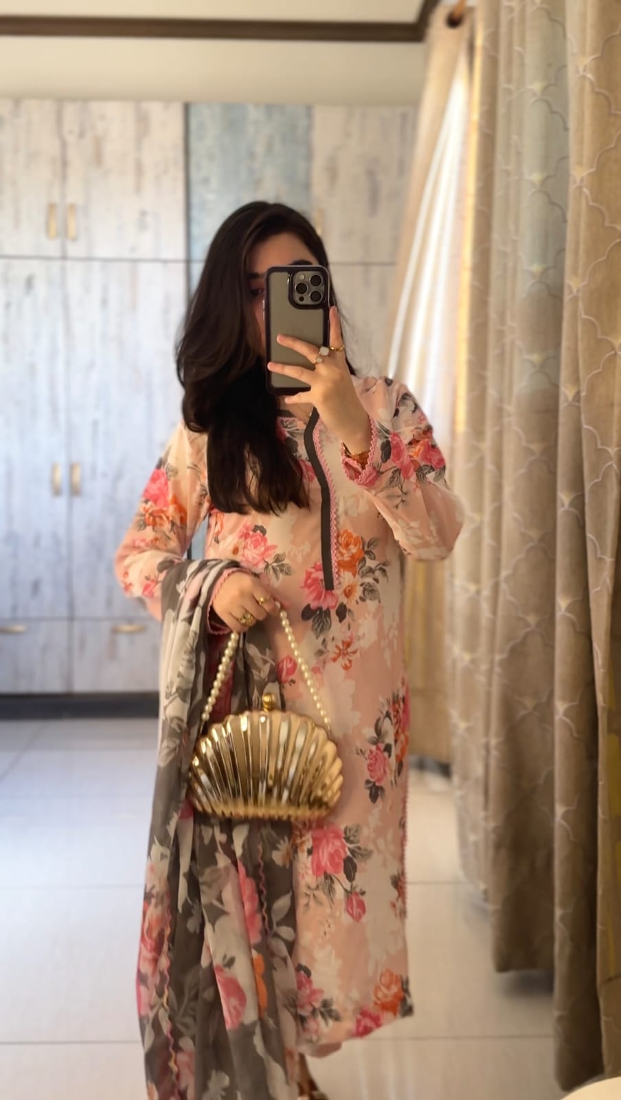 Swiss lawn shirt and trouser Silk dupatta 3pcs Suit