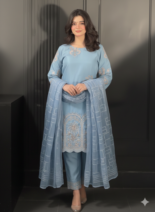 Fiona - Embroidered Organza 3-Piece Suit