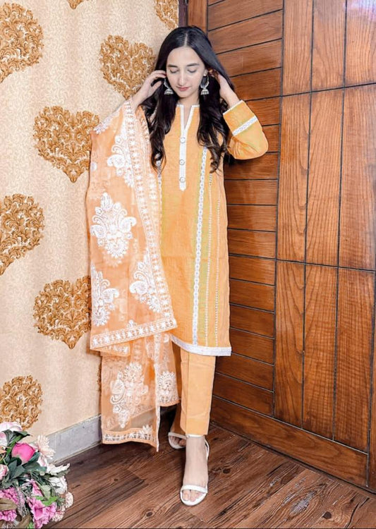 Cotton 3Pcs Stitched Suit