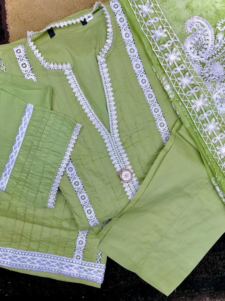 Cotton 3Pcs Stitched Suit