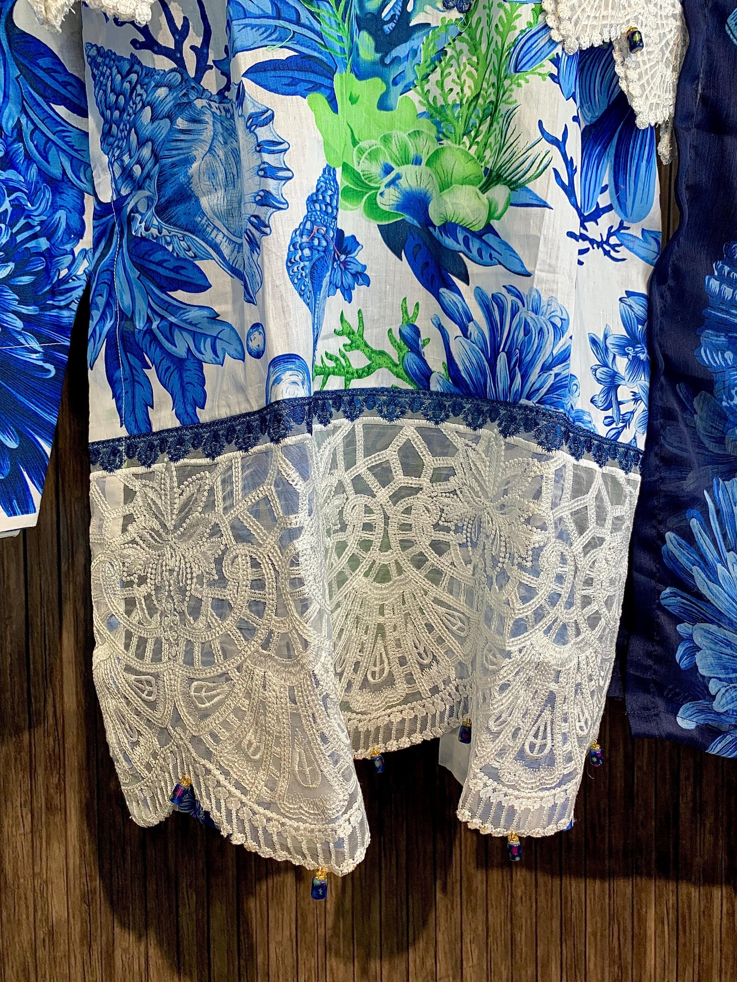 Blue- Farachi Lawn 3- Piece Suit