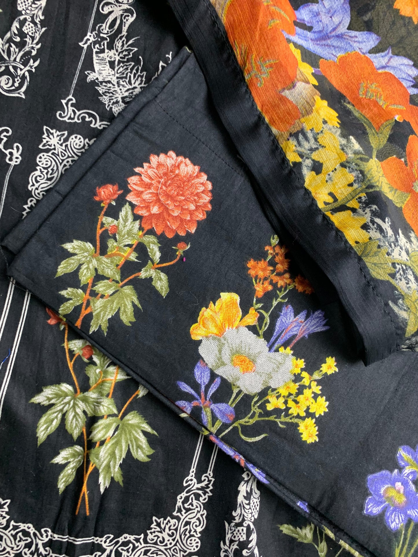 Black- Farachi Lawn 3- Piece Suit