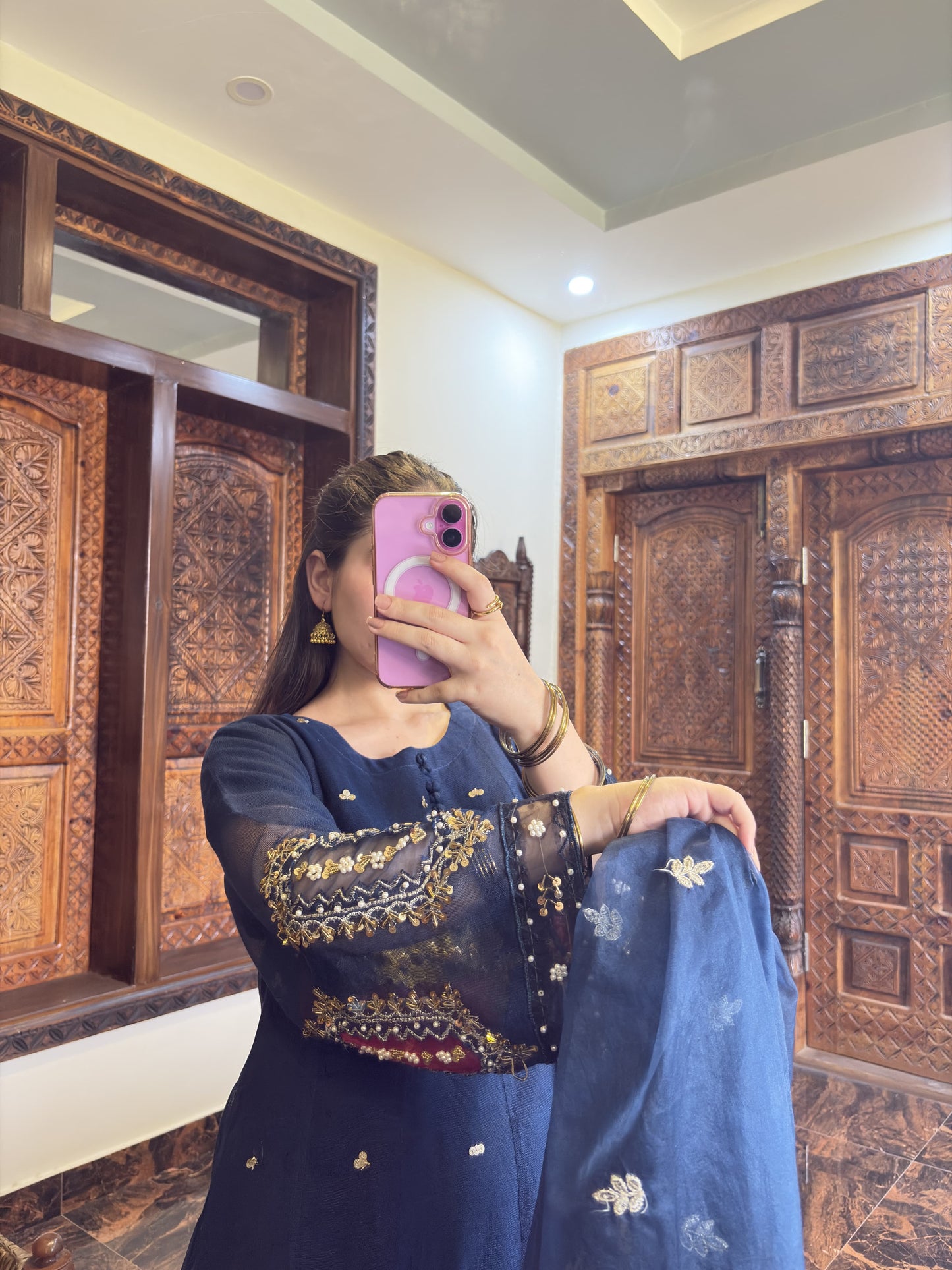Zink - Fancy Embroidered Khaddi Net 3 - Piece Suit