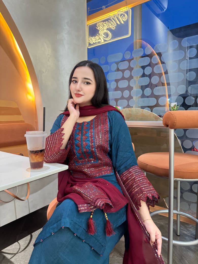 Exclusive Raw Silk Cut Work 3pc Suit ( ZINK)