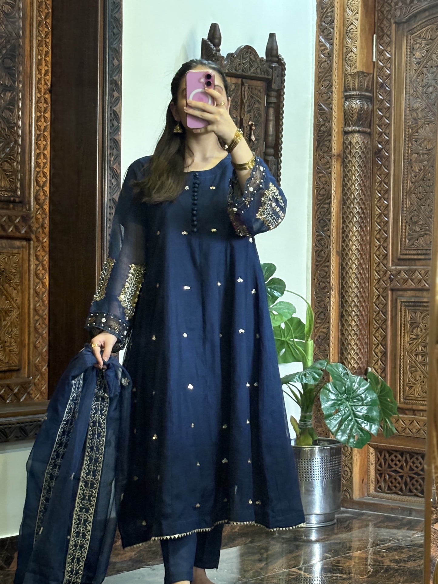 Zink - Fancy Embroidered Khaddi Net 3 - Piece Suit