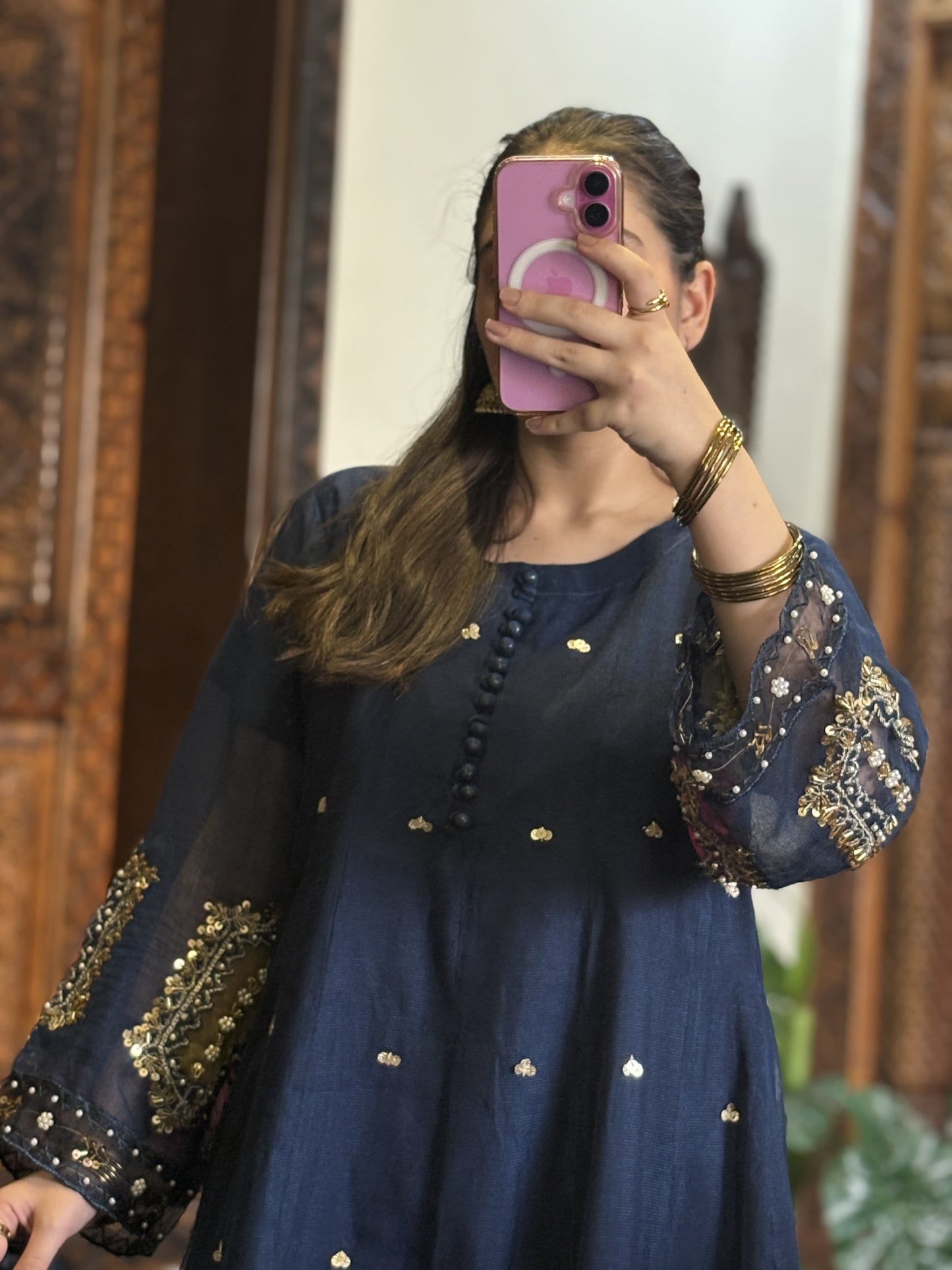 Zink - Fancy Embroidered Khaddi Net 3 - Piece Suit